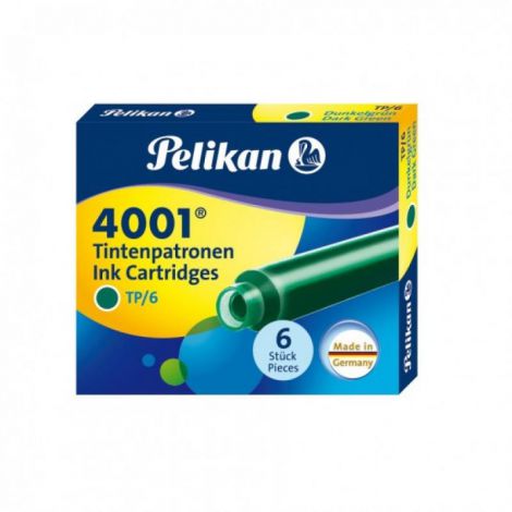 Naboje Pelikan krótkie 6szt zielone